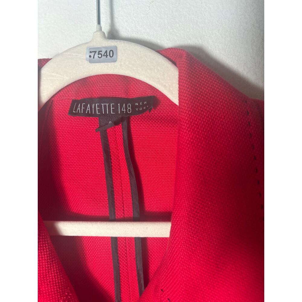 Lafayette 148 Red Long Sleeve 4 Button Blazer Sz 8 - Picture 2 of 3